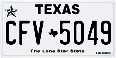 TX license plate CFV5049