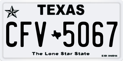 TX license plate CFV5067