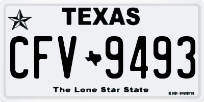 TX license plate CFV9493