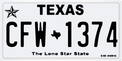 TX license plate CFW1374