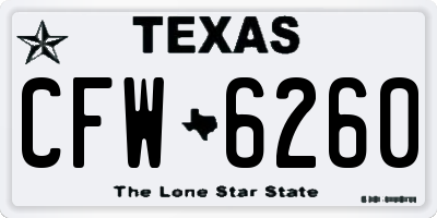 TX license plate CFW6260