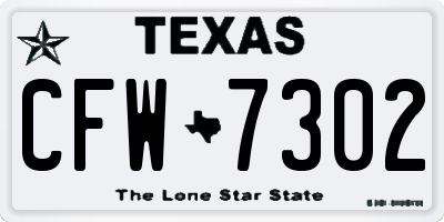 TX license plate CFW7302