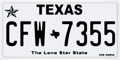 TX license plate CFW7355