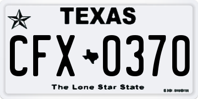 TX license plate CFX0370