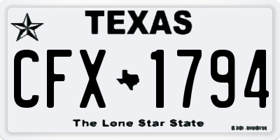 TX license plate CFX1794