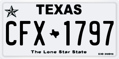 TX license plate CFX1797