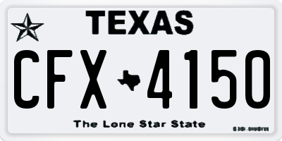 TX license plate CFX4150