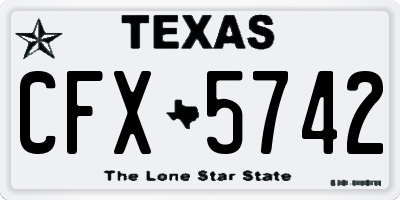 TX license plate CFX5742