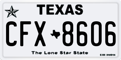 TX license plate CFX8606