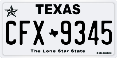 TX license plate CFX9345