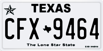 TX license plate CFX9464