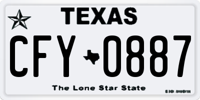 TX license plate CFY0887