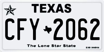 TX license plate CFY2062