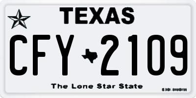 TX license plate CFY2109