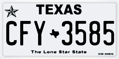 TX license plate CFY3585
