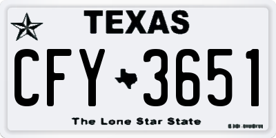 TX license plate CFY3651