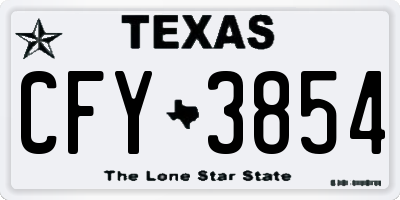 TX license plate CFY3854
