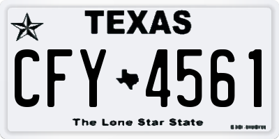 TX license plate CFY4561