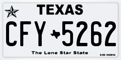 TX license plate CFY5262