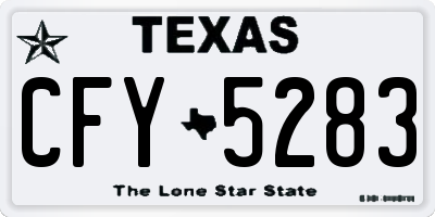 TX license plate CFY5283