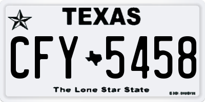 TX license plate CFY5458