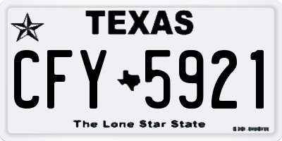TX license plate CFY5921