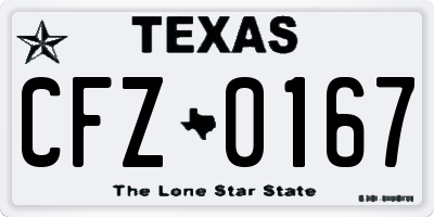 TX license plate CFZ0167