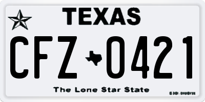 TX license plate CFZ0421