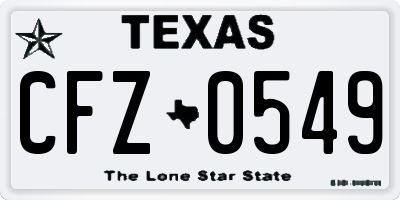 TX license plate CFZ0549