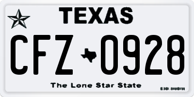 TX license plate CFZ0928
