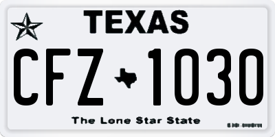 TX license plate CFZ1030