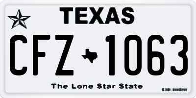 TX license plate CFZ1063