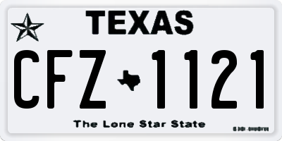 TX license plate CFZ1121