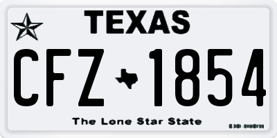 TX license plate CFZ1854