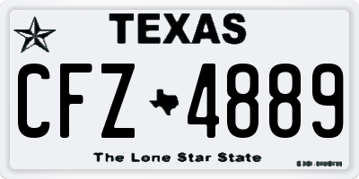TX license plate CFZ4889