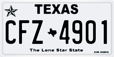 TX license plate CFZ4901