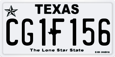 TX license plate CG1F156