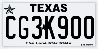 TX license plate CG3K900