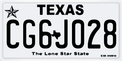 TX license plate CG6J028