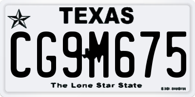 TX license plate CG9M675