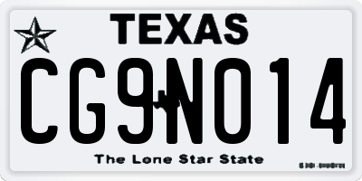 TX license plate CG9N014