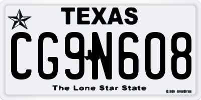 TX license plate CG9N608