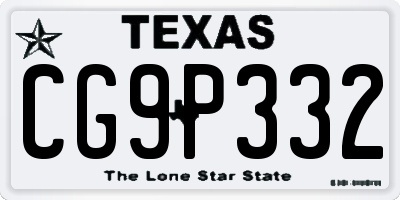 TX license plate CG9P332