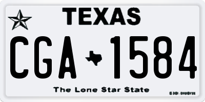 TX license plate CGA1584