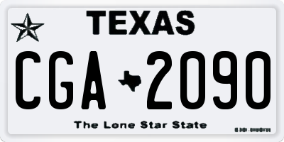 TX license plate CGA2090