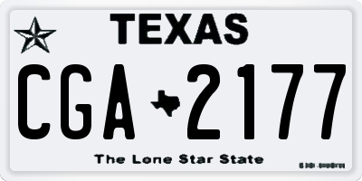 TX license plate CGA2177