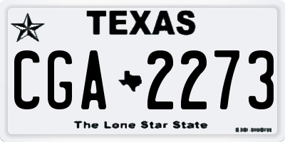 TX license plate CGA2273