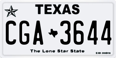 TX license plate CGA3644