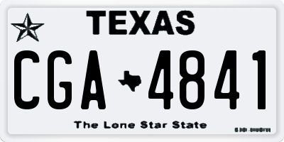 TX license plate CGA4841