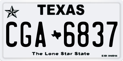 TX license plate CGA6837